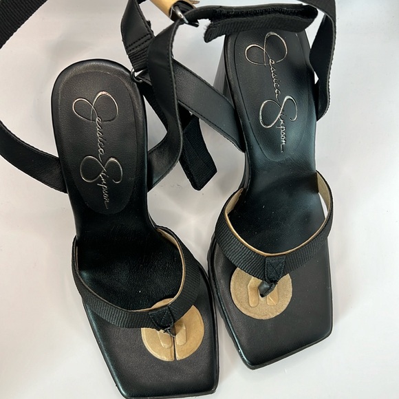 Jessica Simpson Black Wedge Sandals - Picture 1 of 6